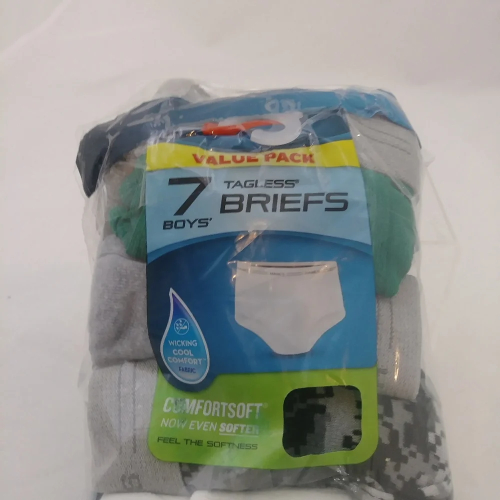 Hanes Boys' Tagless Briefs 7pk Various Colors, Size M